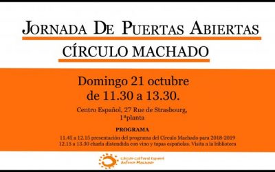 Puertas abiertas Círculo Machado 21 octubre de 11.30 a 13.30