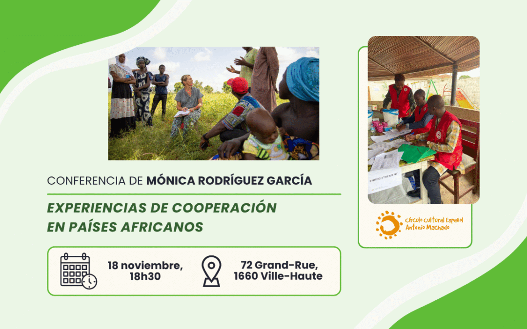 18 de noviembre | Conferencia de Mónica Rodríguez García: «Experiencias de cooperación en países africanos»